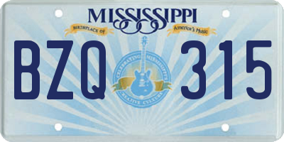 MS license plate BZQ315