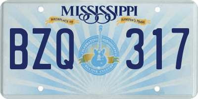 MS license plate BZQ317