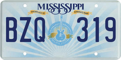 MS license plate BZQ319