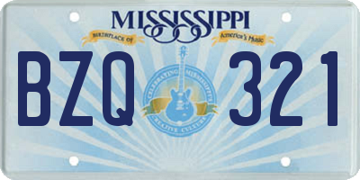 MS license plate BZQ321