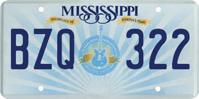 MS license plate BZQ322