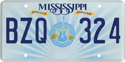 MS license plate BZQ324