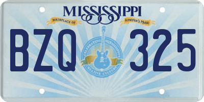 MS license plate BZQ325
