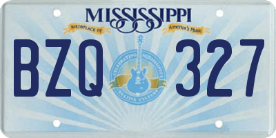 MS license plate BZQ327