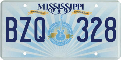 MS license plate BZQ328