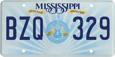 MS license plate BZQ329