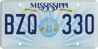 MS license plate BZQ330