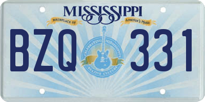 MS license plate BZQ331