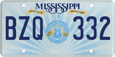 MS license plate BZQ332