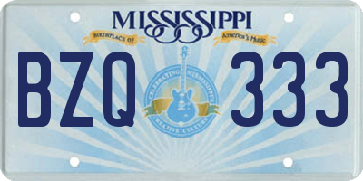 MS license plate BZQ333