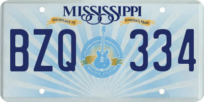 MS license plate BZQ334