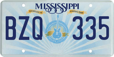 MS license plate BZQ335