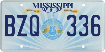 MS license plate BZQ336