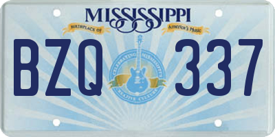 MS license plate BZQ337