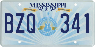 MS license plate BZQ341