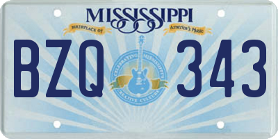 MS license plate BZQ343