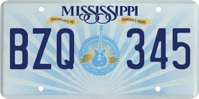 MS license plate BZQ345