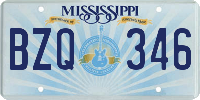 MS license plate BZQ346