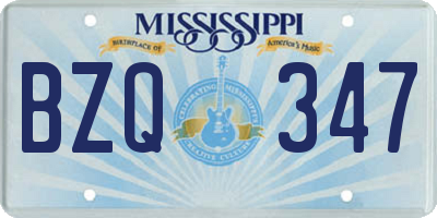 MS license plate BZQ347