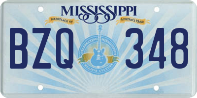 MS license plate BZQ348