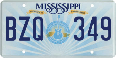 MS license plate BZQ349