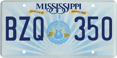 MS license plate BZQ350