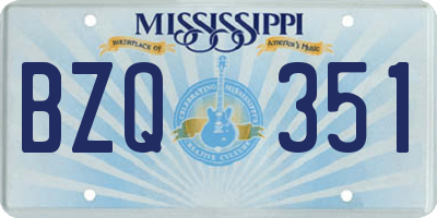 MS license plate BZQ351