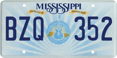 MS license plate BZQ352