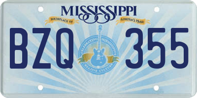 MS license plate BZQ355
