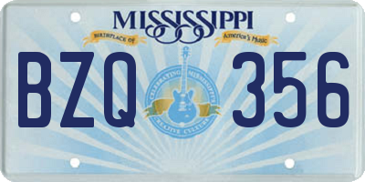 MS license plate BZQ356