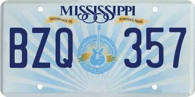 MS license plate BZQ357