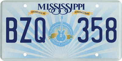 MS license plate BZQ358
