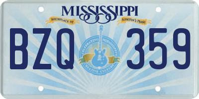 MS license plate BZQ359