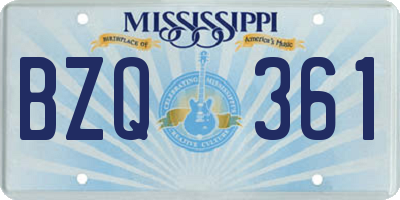 MS license plate BZQ361