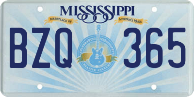 MS license plate BZQ365