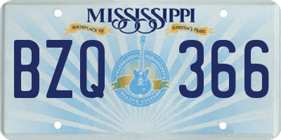 MS license plate BZQ366