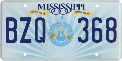 MS license plate BZQ368