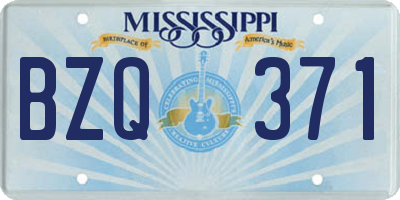 MS license plate BZQ371