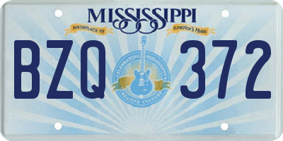 MS license plate BZQ372