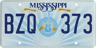 MS license plate BZQ373