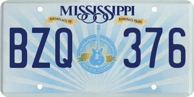 MS license plate BZQ376
