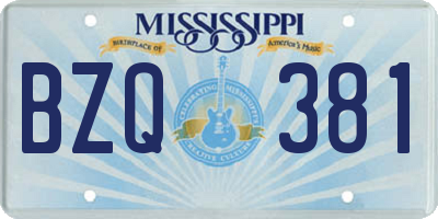 MS license plate BZQ381