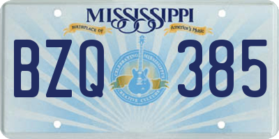MS license plate BZQ385