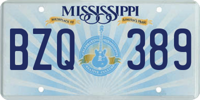 MS license plate BZQ389