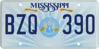 MS license plate BZQ390
