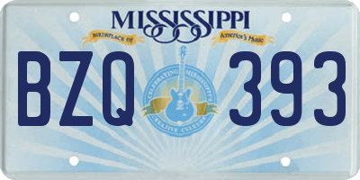 MS license plate BZQ393
