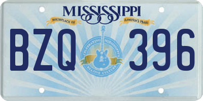 MS license plate BZQ396