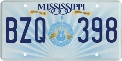 MS license plate BZQ398