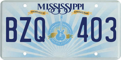 MS license plate BZQ403
