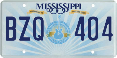 MS license plate BZQ404